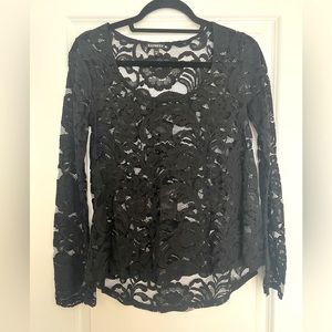 Express Black Lace Top